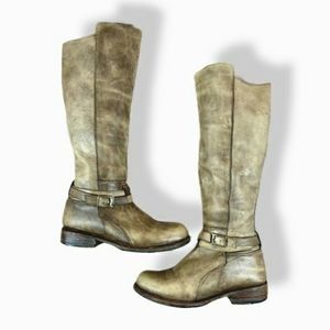 Bed Stu Bristol Knee High Riding Boot - Leather Cobbler Series - Camel Tan
